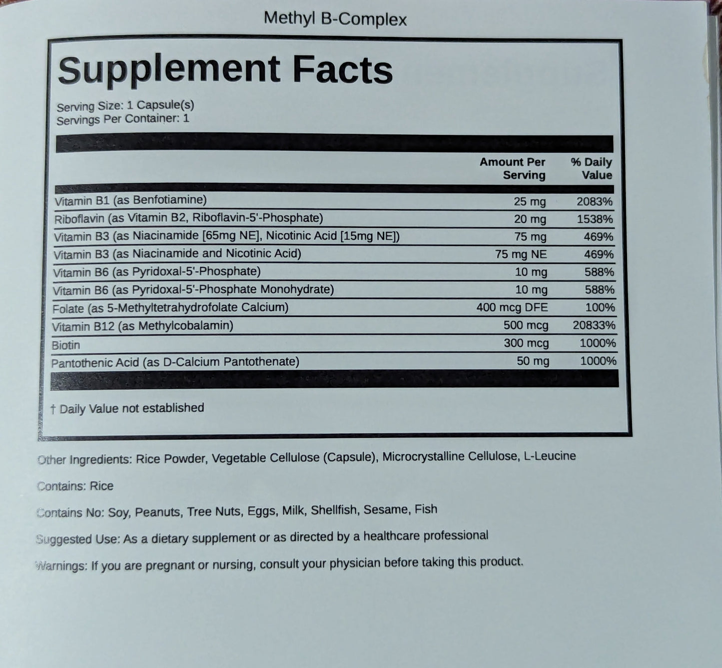 Stress pack (30 day supply)